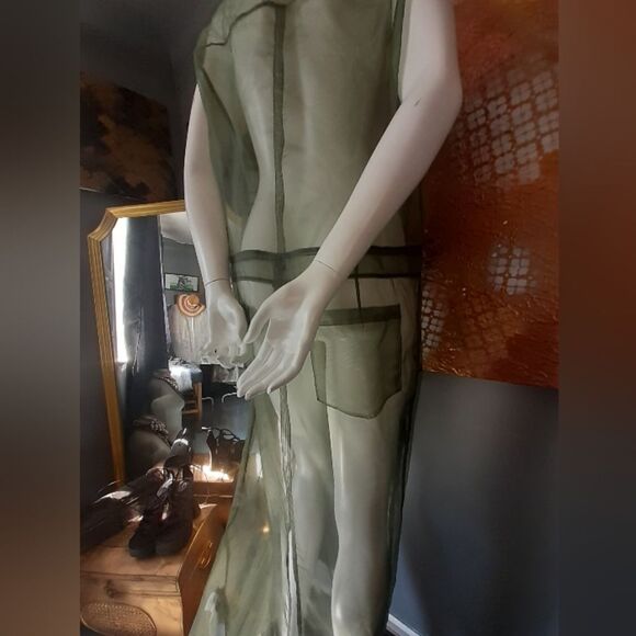 Zara Nwot Sheer Organza Cargo Maxi Dress - Picture 2 of 13